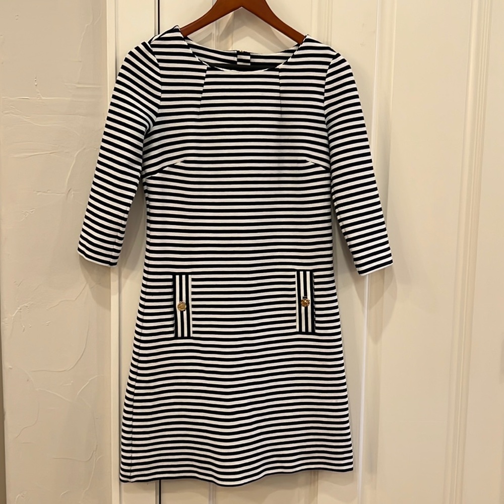 Lilly Pulitzer Boatneck Navy Striped Dress